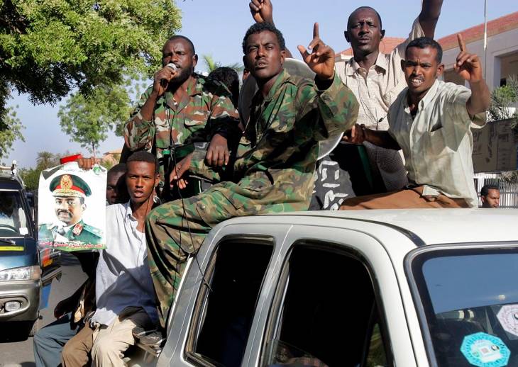 Demonstration by Sudanese soldiers in Khartoum (Sudan) Demonstration by Sudanese soldiers in Khartoum (Sudan)
